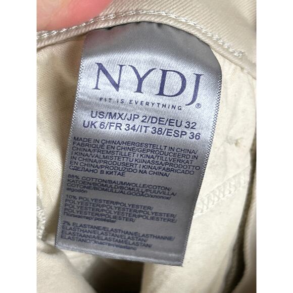 NYDJ Women’s 2 Beige Feather Straight Roll Cuff Utility Cargo Denim Pants NWT - Picture 8 of 8